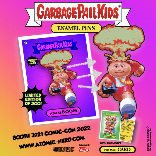 Garbage Pail Kids - 2022 - ADAM BOOM - Limited Edition Glow in the Dark Enamel Pin and Trading Card
