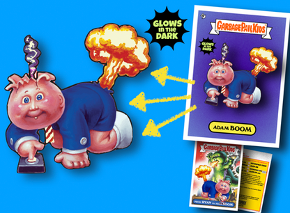 Garbage Pail Kids - Adam Boom - Limited Edition Glow in the Dark Enamel Pin and Trading Card