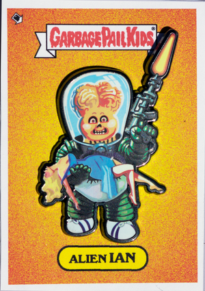 Garbage Pail Kids - Mars Attacks -  Alien Ian - Limited Edition Enamel Pin and Exclusive Promo Trading Card