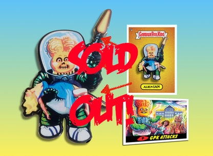 Garbage Pail Kids - Mars Attacks -  Alien Ian - Limited Edition Enamel Pin and Exclusive Promo Trading Card