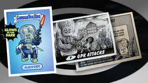 Garbage Pail Kids - Mars Attacks -  Alien Ian - Limited Edition GLOW IN THE DARK Enamel Pin and Exclusive Promo Trading Card