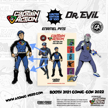 Captain Action & Dr. Evil Limited Edition Enamel Pin Set - FOR FANS ONLY
