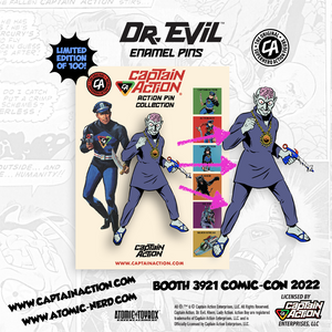 Captain Action & Dr. Evil Limited Edition Enamel Pin Set - FOR FANS ONLY