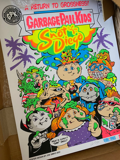 Garbage Pail Kids -  SNOT DIEGO  - Limited Edition Black Light Posters Signed and Numbered by Joe Simko