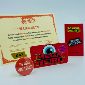 Mega Weird Weirdo Kit! - Enamel Pin, Certificate, Card and round pin