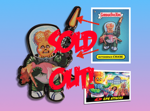 Garbage Pail Kids - Mars Attacks -  Outerspace Chase- Limited Edition - Enamel Pin and Exclusive Promo Trading Card